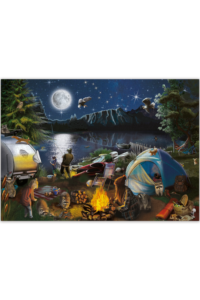 1000 Piece Adventure Jigsaw Puzzle for Adults, Main, color, Campfire