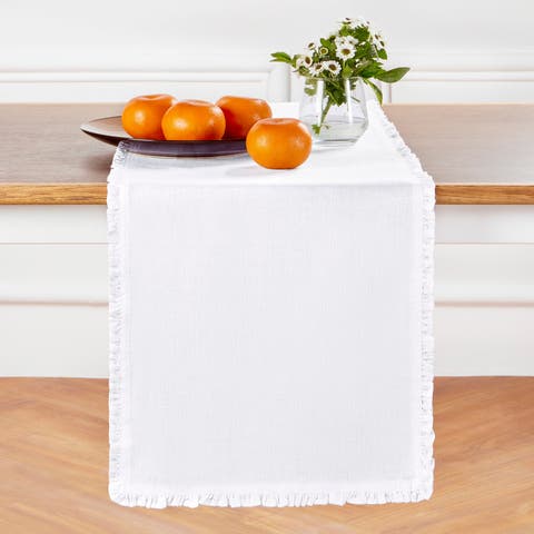Linen Table Runner for Dining Table, Holiday and Everyday Table Decor - Juliette Ruffle
