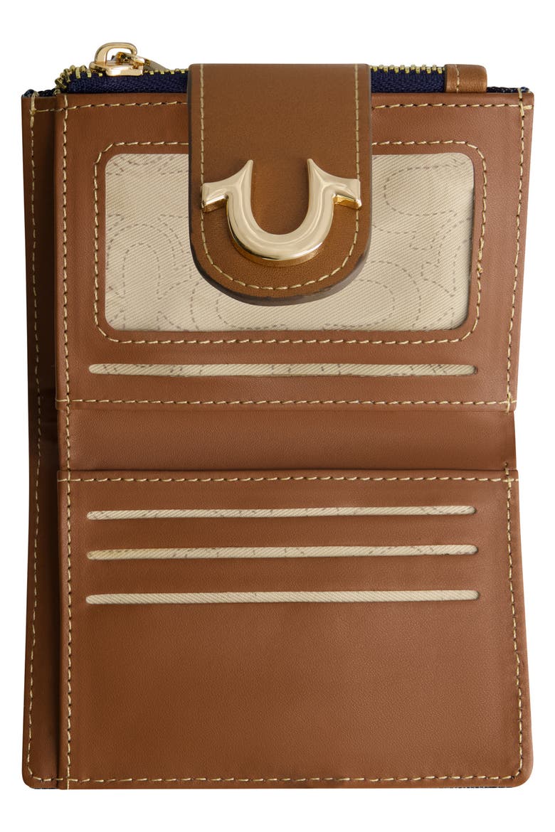Horseshoe Quilted Small Wallet, Alternate, color, DARK DENIM