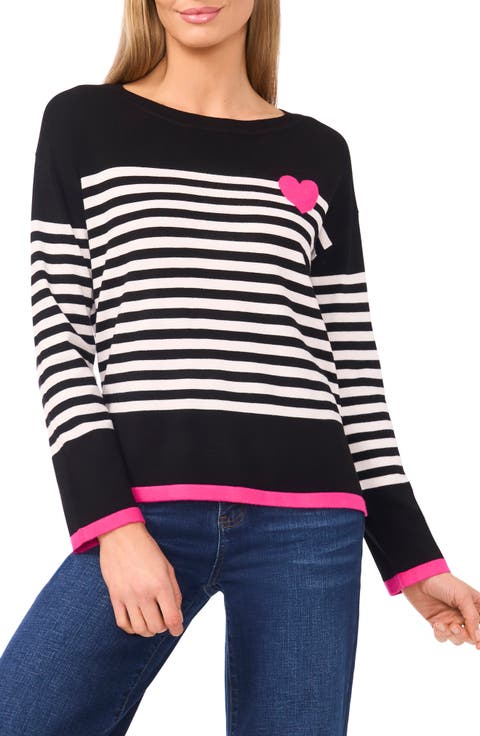 Sailor Stripe Heart Sweater