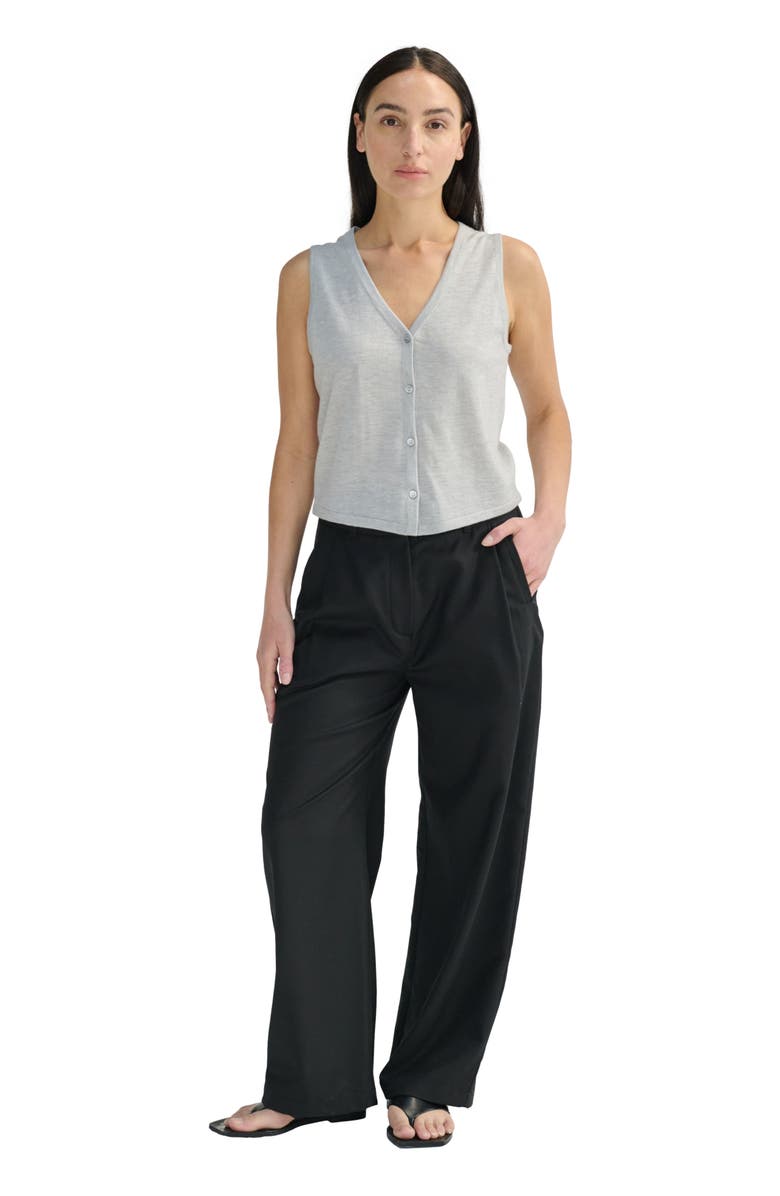 Almina Concept Knit Button Closure Vest, Main, color, Grey