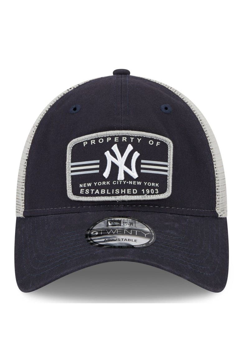 Men's New Era Navy New York Yankees Property Trucker 9TWENTY Snapback Hat, Alternate, color, Navy
