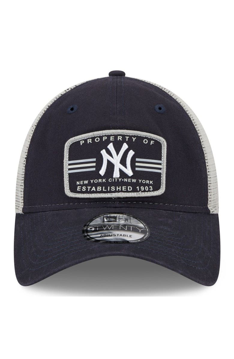 New Era Men's New Era Navy New York Yankees Property Trucker 9TWENTY Snapback Hat, Alternate, color,