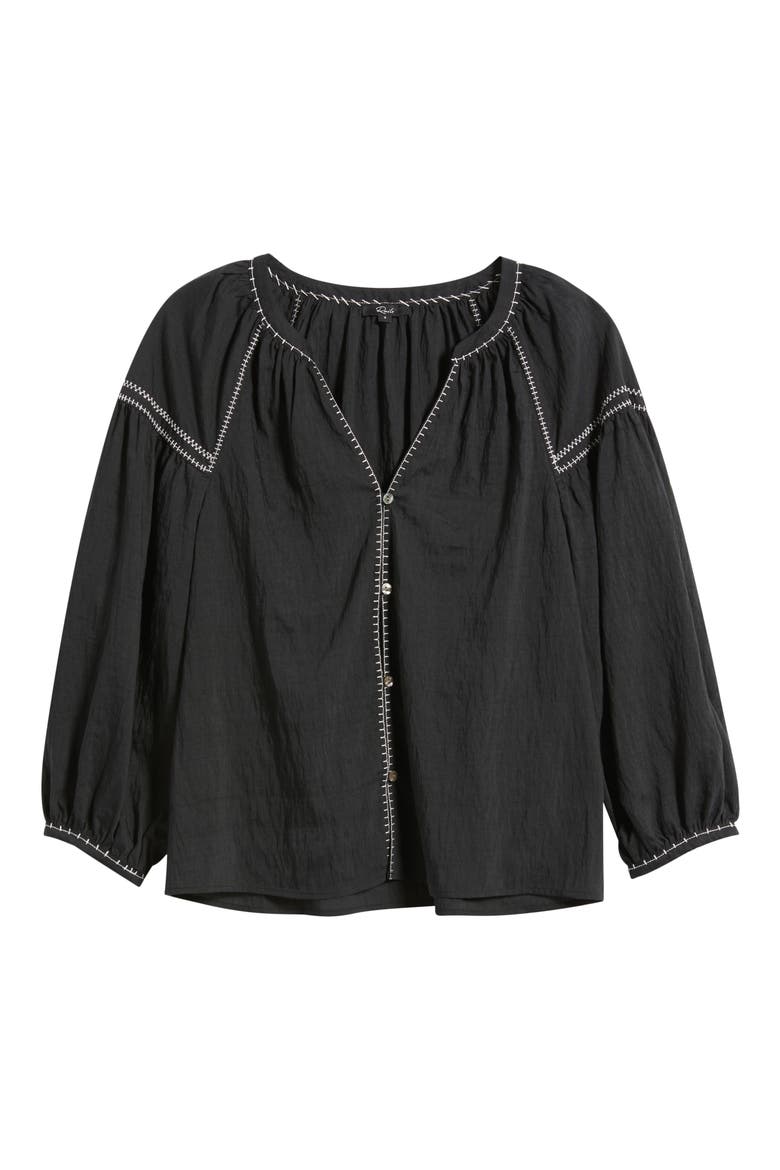Vasia Embroidered Top, Alternate, color, BLACK