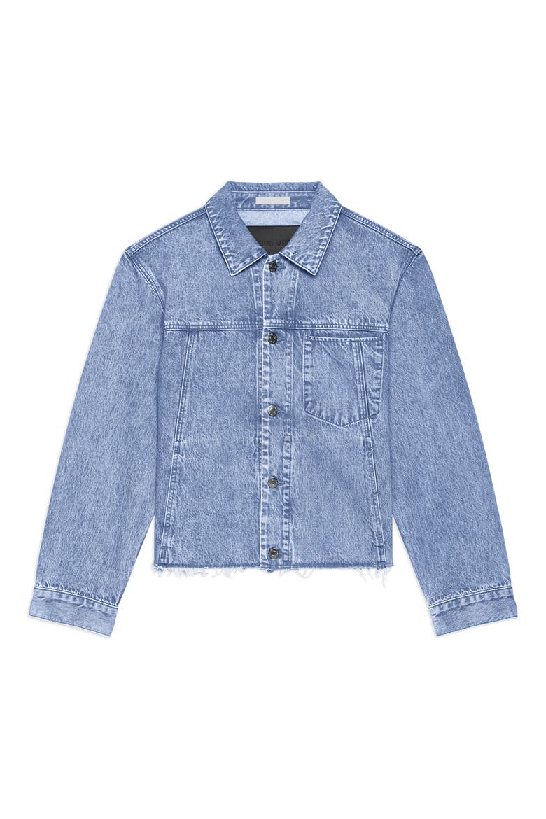 Brooklyn Raw Hem Denim Trucker Jacket, Alternate, color, VINTAGE BLUE WASH