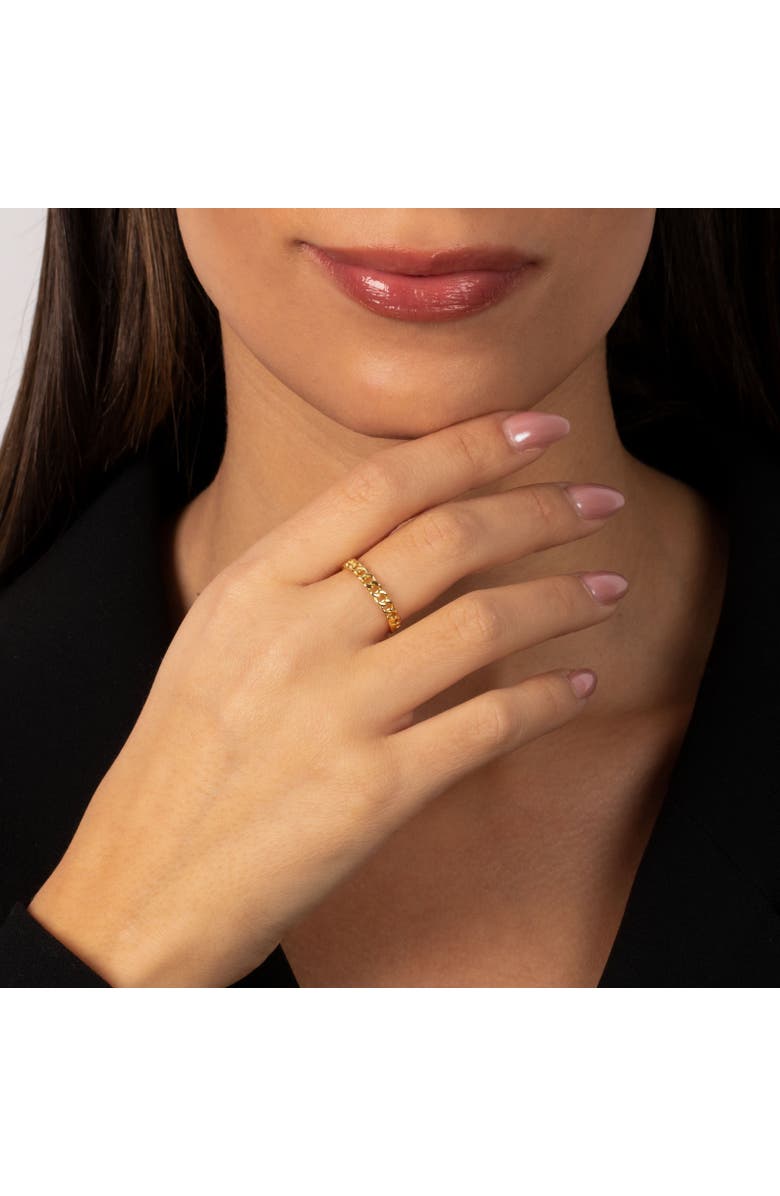 BY ADINA EDEN Solid Cuban Chain Eternity Ring, Alternate, color, Gold