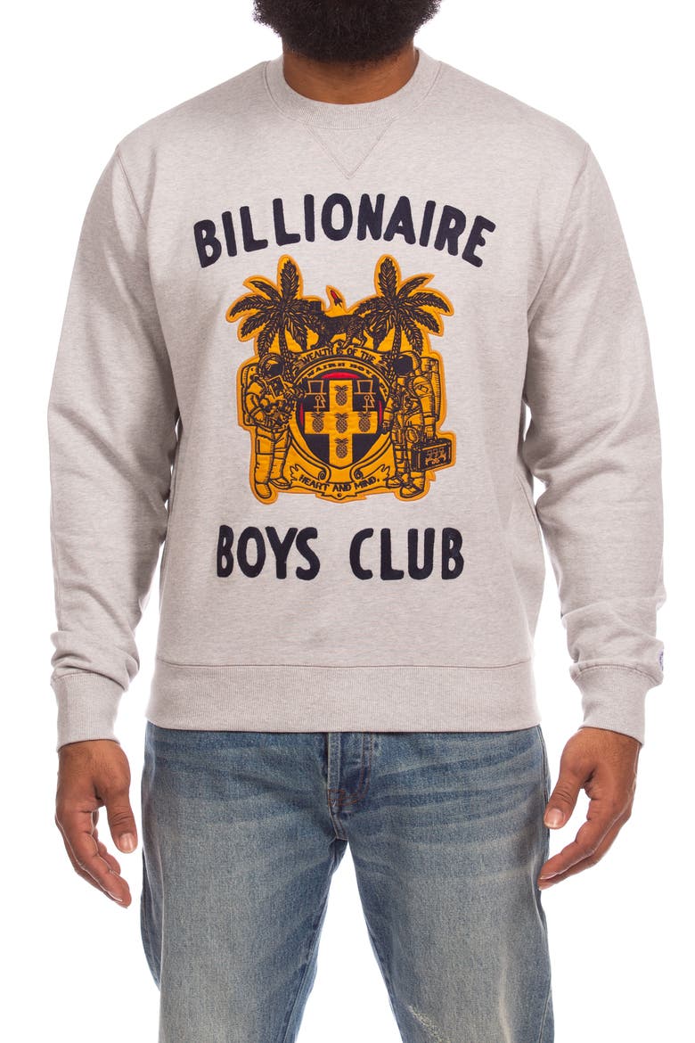 Crest Cotton Fleece Sweatshirt, Main, color, HEATHER GREY