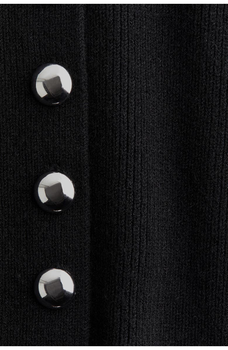 H&M Fitted Cardigan, Alternate, color, Black