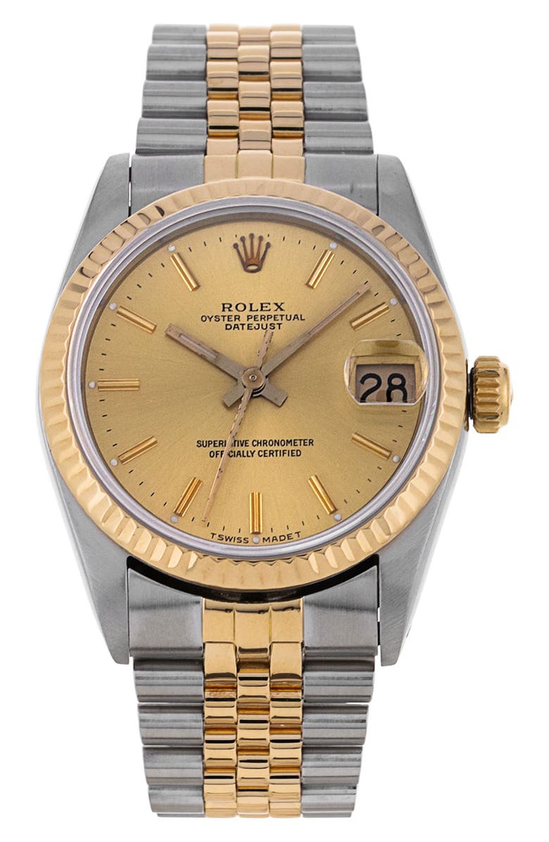 Watchfinder & Co. Rolex Preowned 1987 Mid-Size DateJust Two-Tone Bracelet Watch, 31mm, Main, color, 