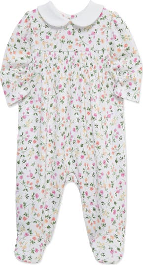 Scatter Floral Pima Cotton Footie