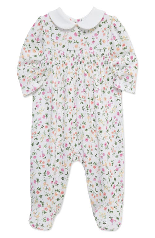 Little Me Scatter Floral Pima Cotton Footie In Multi