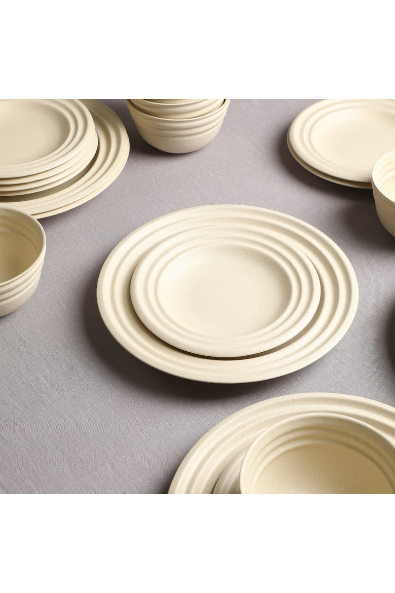 Zen Stoneware 12-Piece Dinnerware Set, Alternate, color, Beige