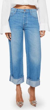 MOTHER SNACKS! The Smoothie Cuffed Crop Wide Leg Jeans