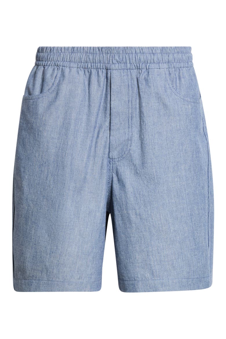 Couture Seam Engineer Stripe Cotton Bermuda Shorts, Main, color, WHITE/ BLUE