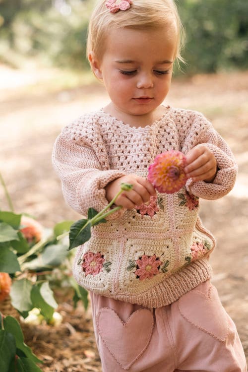 Wild Wawa Patchwork Sweater In Pink