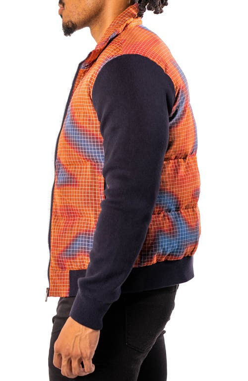 Maceoo Quilted & Knit Bomber Jacket In Orange