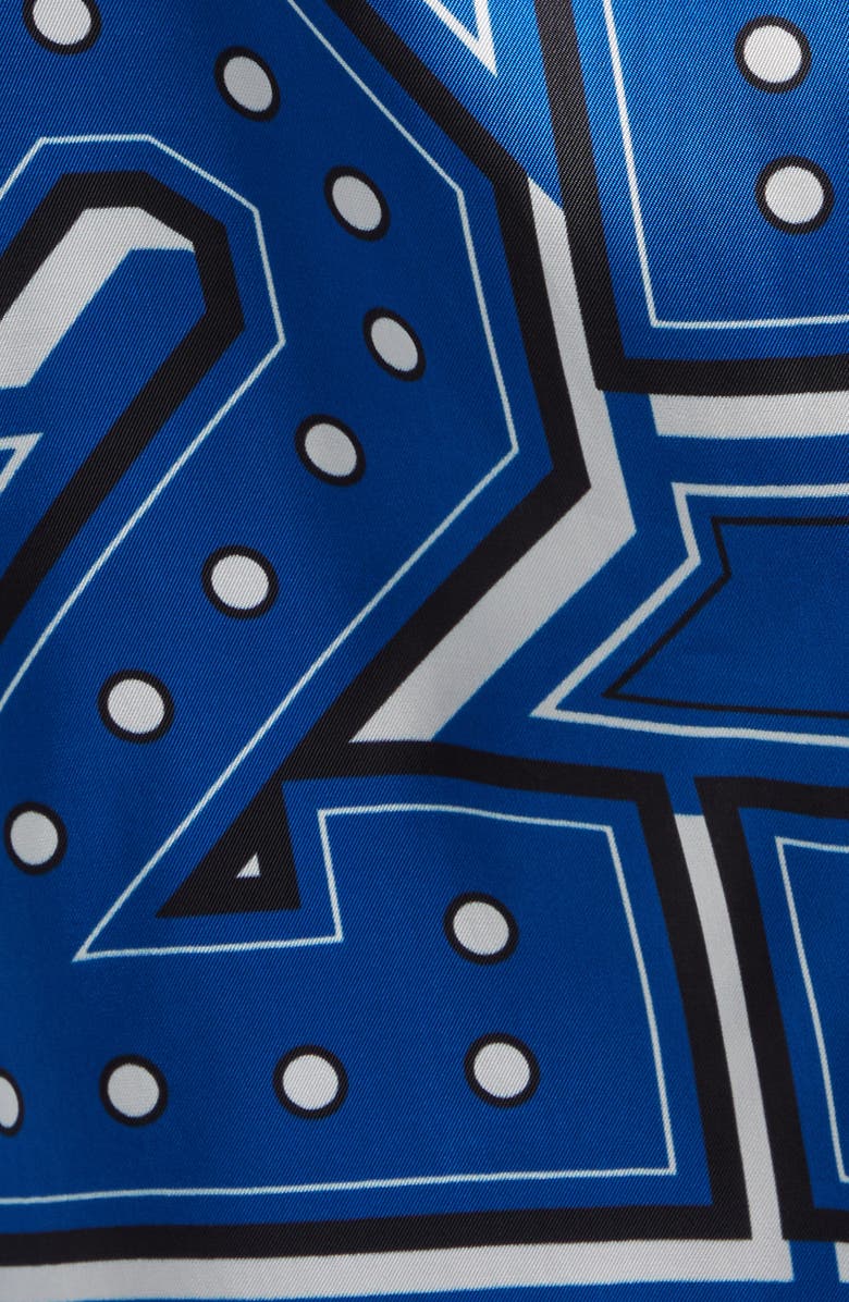 Off-White Bandana Short Sleeve Satin Button-Up Bowling Shirt, Alternate, color, Nautical Blue