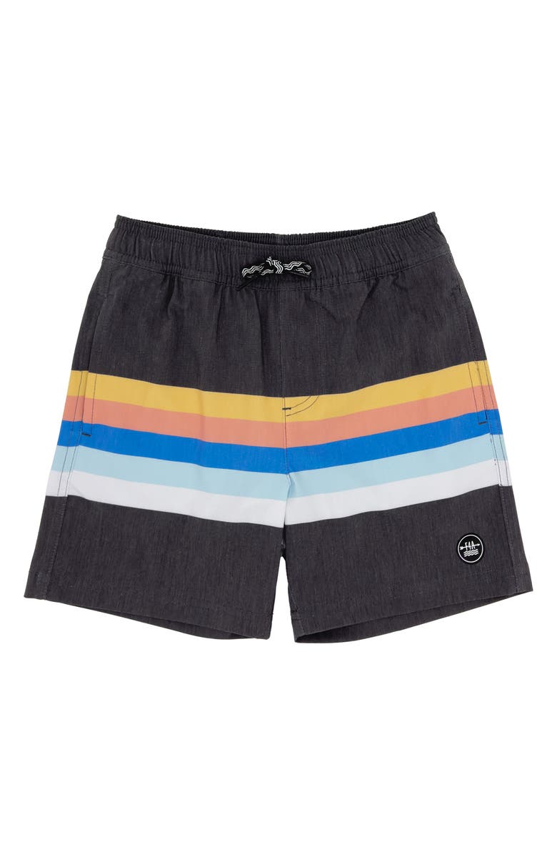 Feather 4 Arrow Kids' Vintage Stripe Volley Swim Trunks, Main, color, 