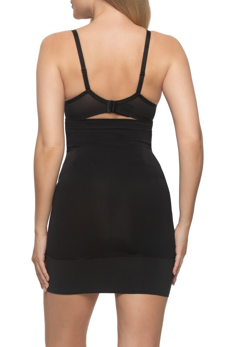 Felina Fusion High Waist Shaper Slip Skirt, Alternate, color, Black