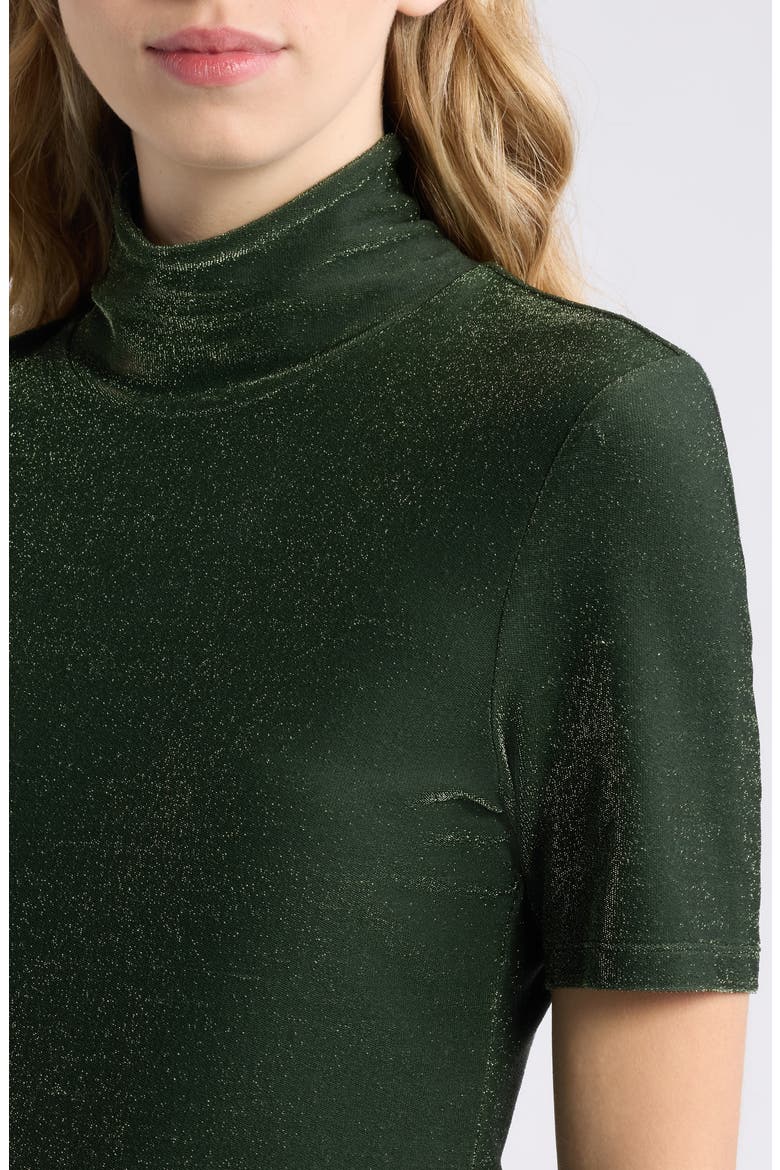 The Luster Mock Neck Short Sleeve Top, Alternate, color, FOREST NIGHT