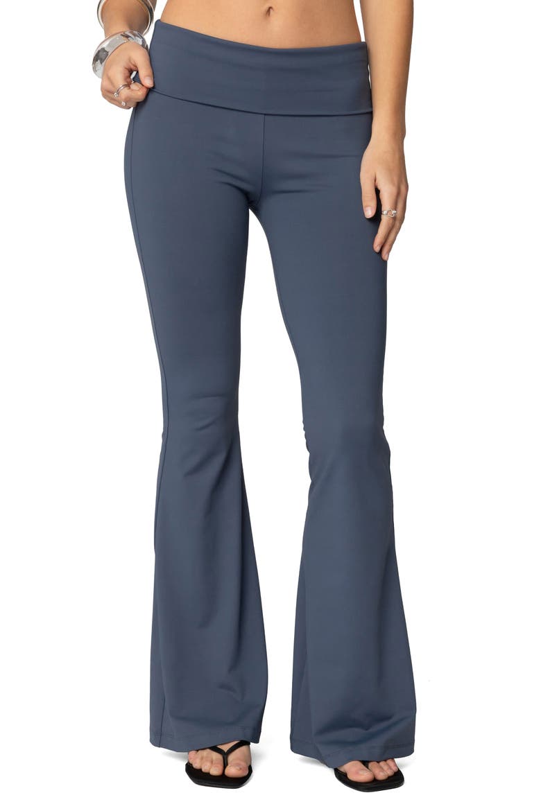 Jayna Foldover Waist Yoga Pants, Main, color, BLUE