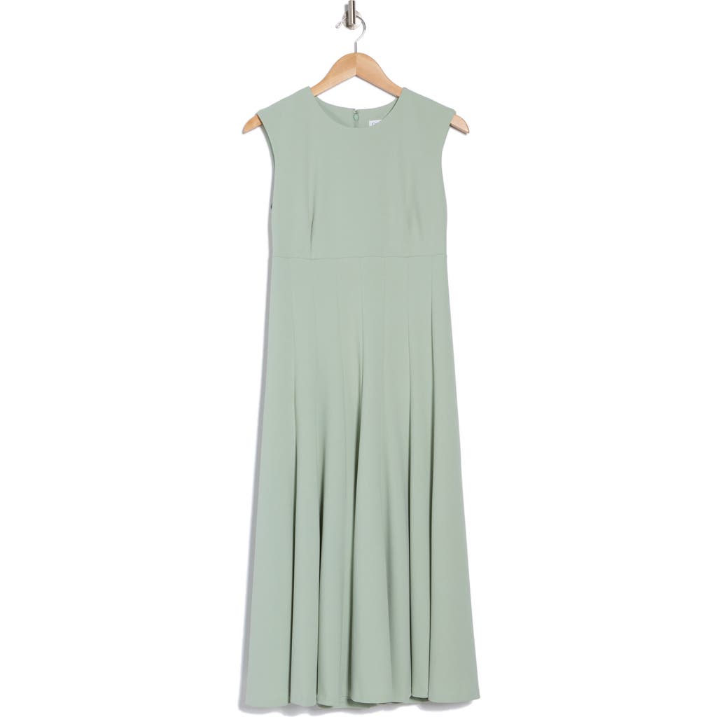 Calvin Klein Scuba Crepe Fit & Flare Dress In Jadeite