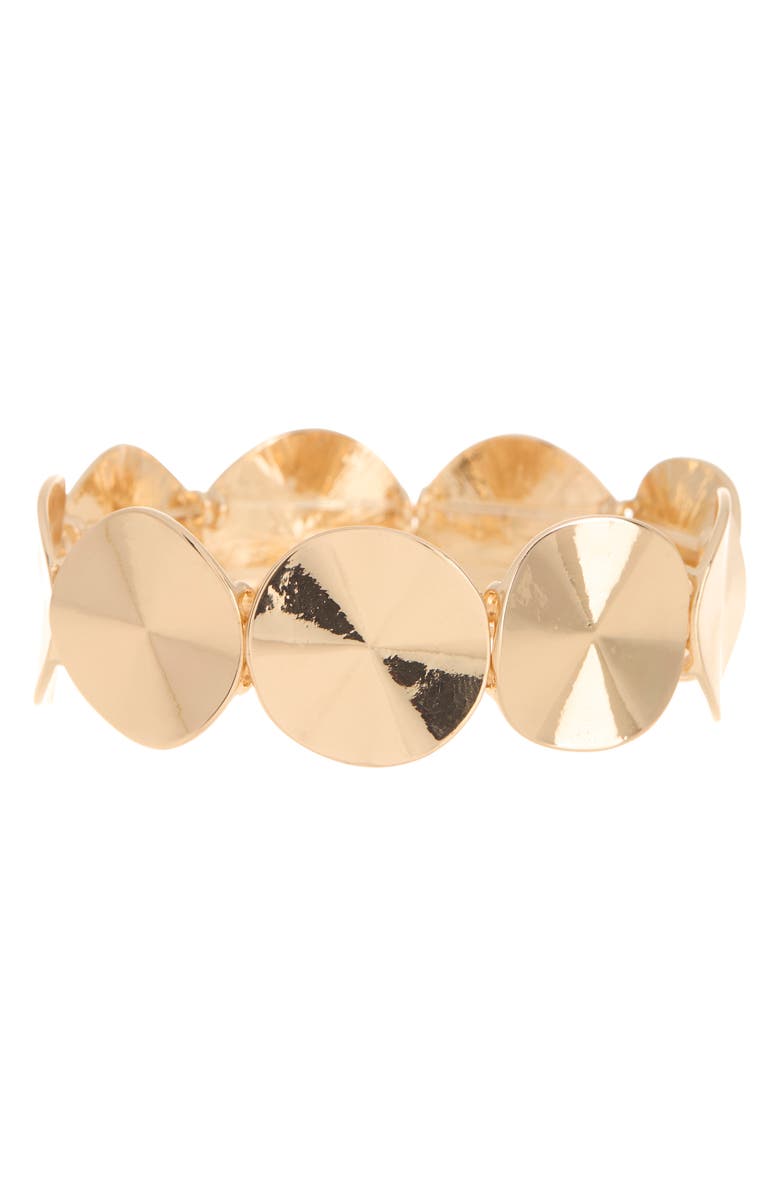 NORDSTROM RACK Disc Stretch Bracelet, Main, color, Gold