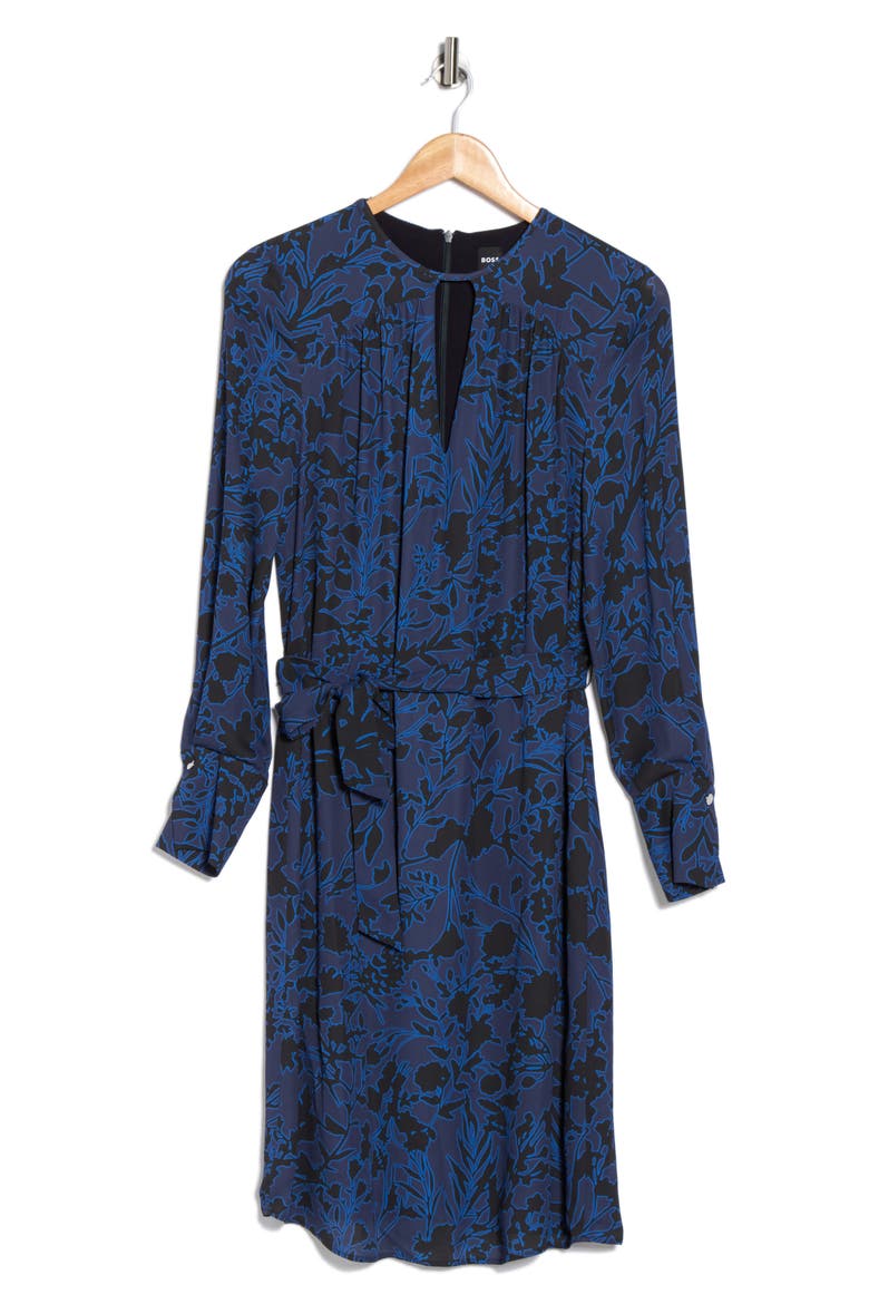 Dibanori Long Sleeve Dress, Alternate, color, BLUE BLACK