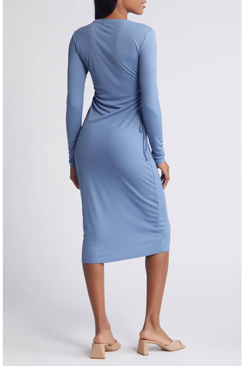 Phine Long Sleeve Rib Jersey Dress, Alternate, color, CORONET BLUE