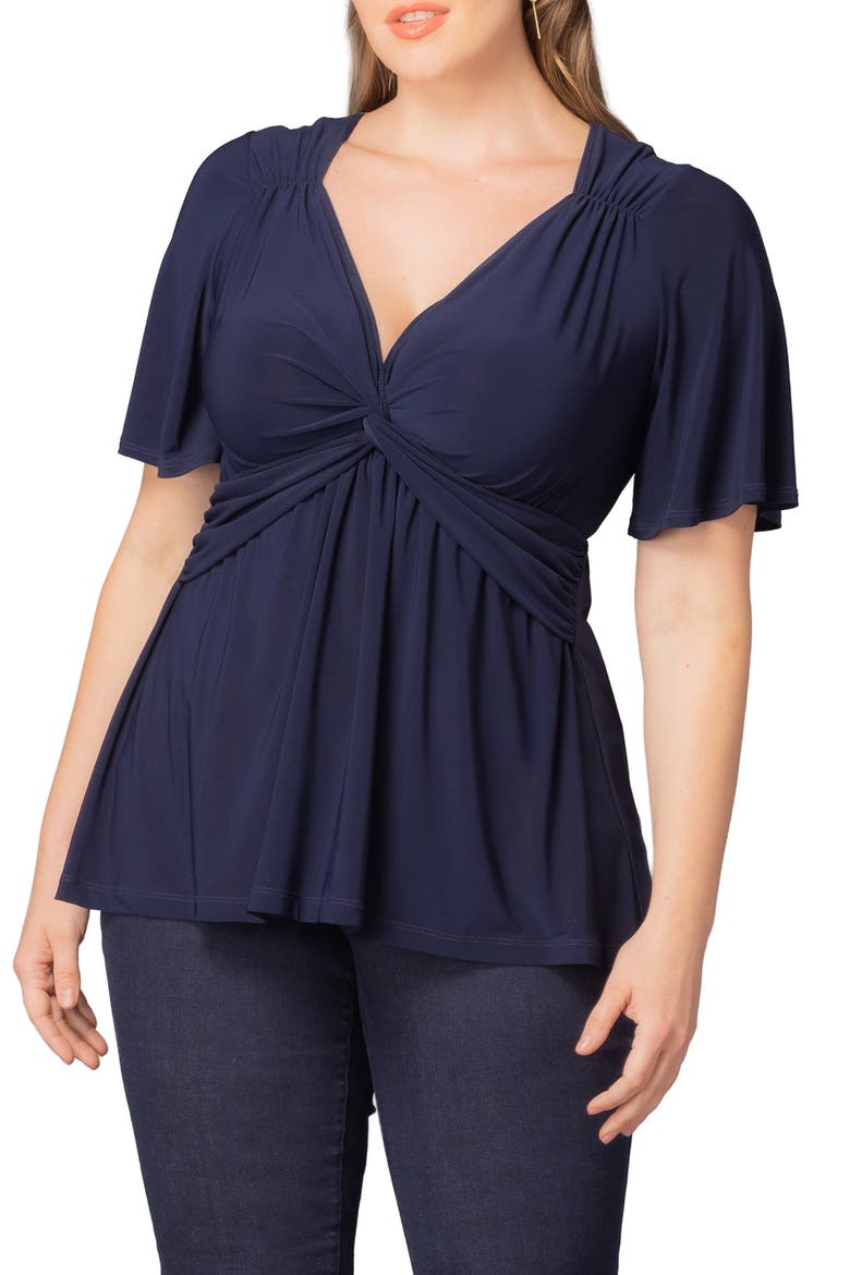 Abby Twist Front Top, Main, color, NOUVEAU NAVY