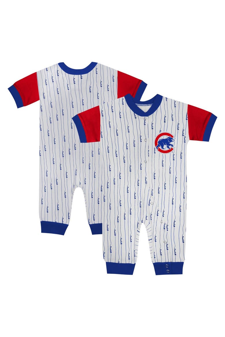 Newborn & Infant White Chicago Cubs Logo Best Series Full-Snap Jumper, Main, color, White