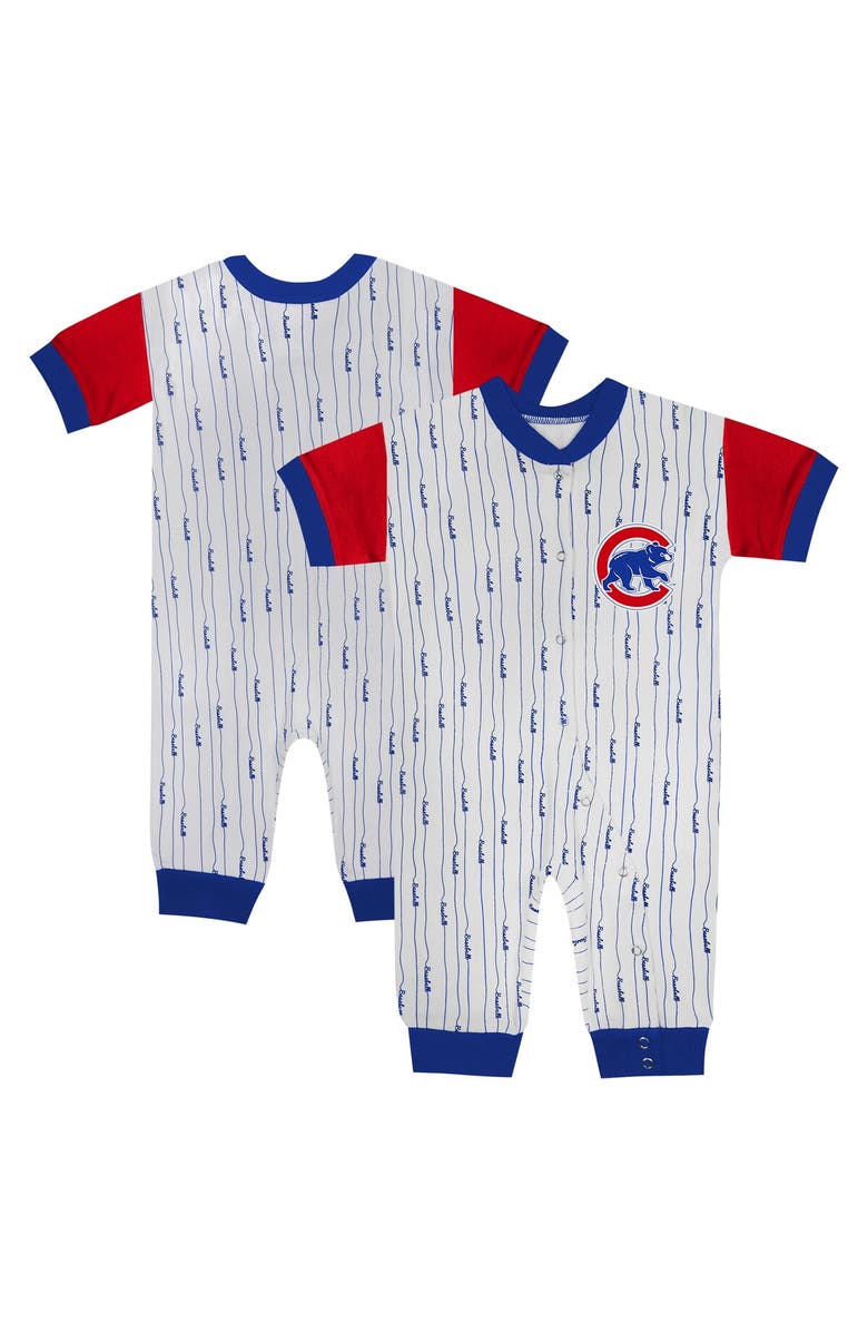 Outerstuff Newborn & Infant White Chicago Cubs Logo Best Series Full-Snap Jumper, Main, color,
