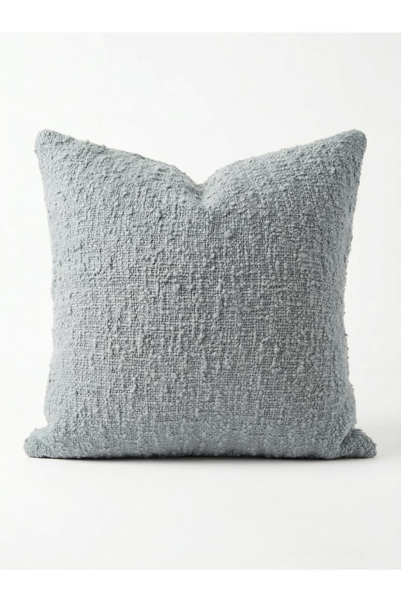 Cozy Cotton Boucle Pillow with Down Alternative Insert, Main, color, Cloud Grey