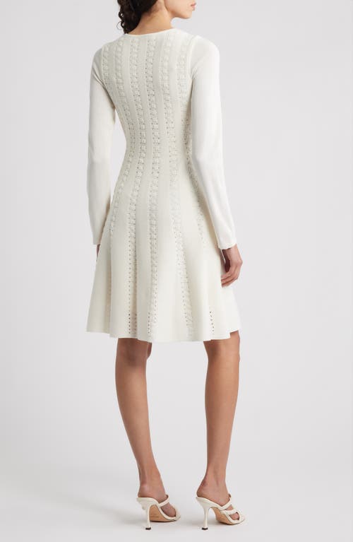 Julia Jordan Open Stitch Long Sleeve Sweater Dress In White