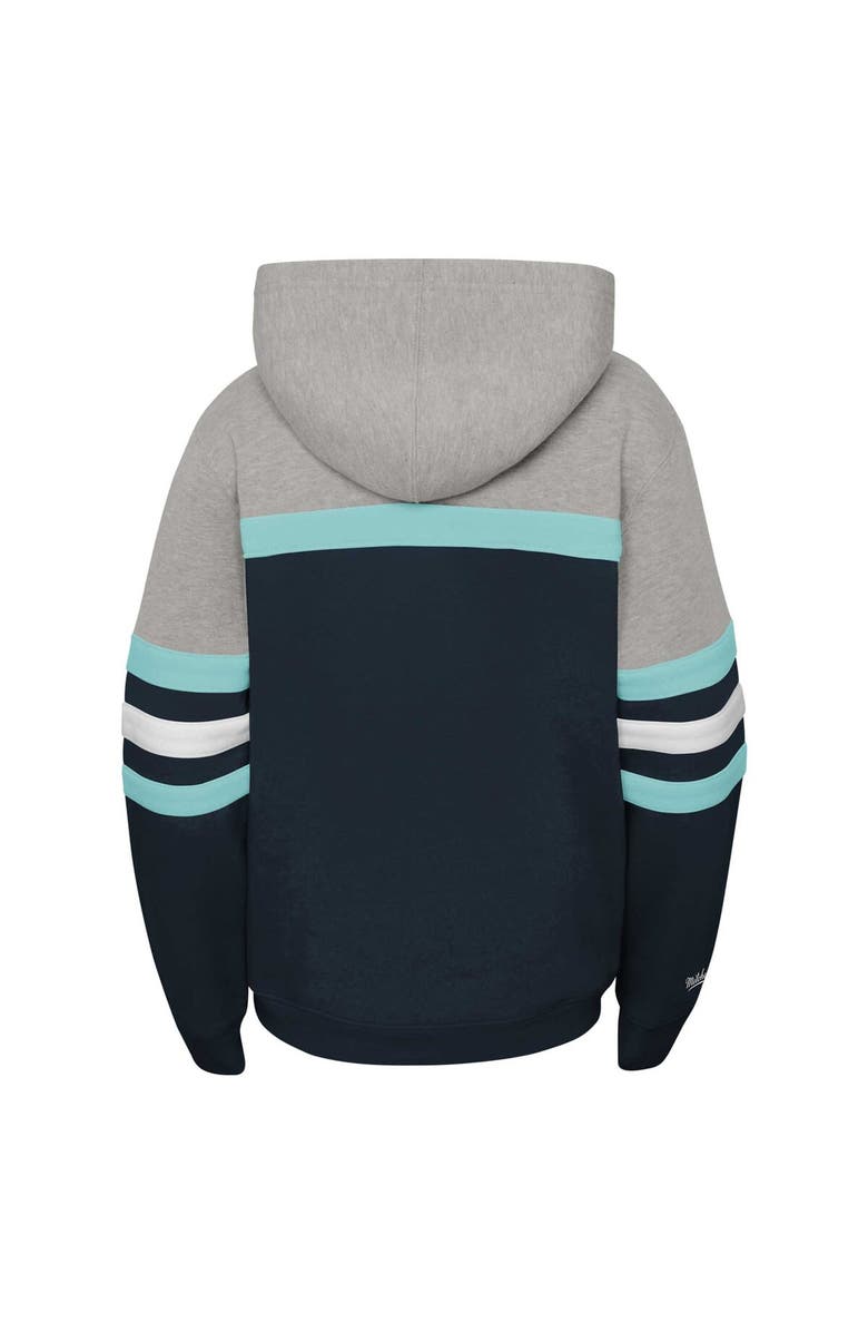 Mitchell & Ness Youth Mitchell & Ness Deep Sea Blue Seattle Kraken Head Coach Pullover Hoodie, Alternate, color, Navy