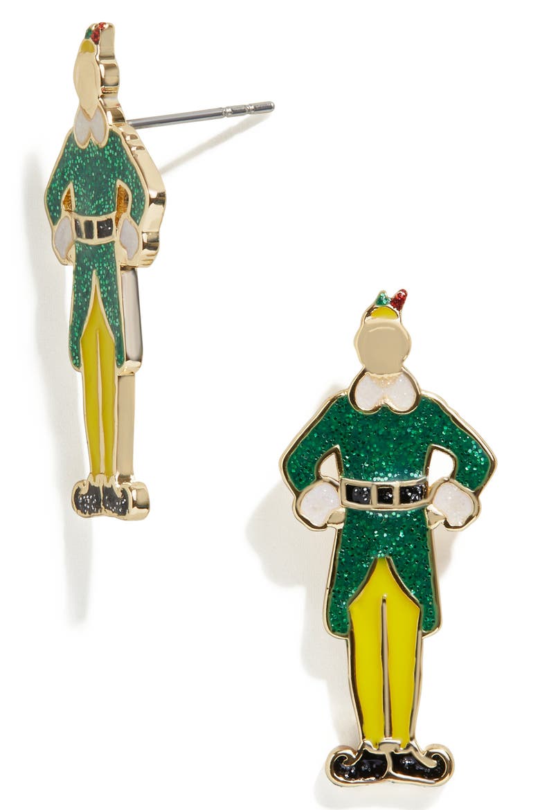 Buddy the Elf Statement Earrings, Main, color, GREEN