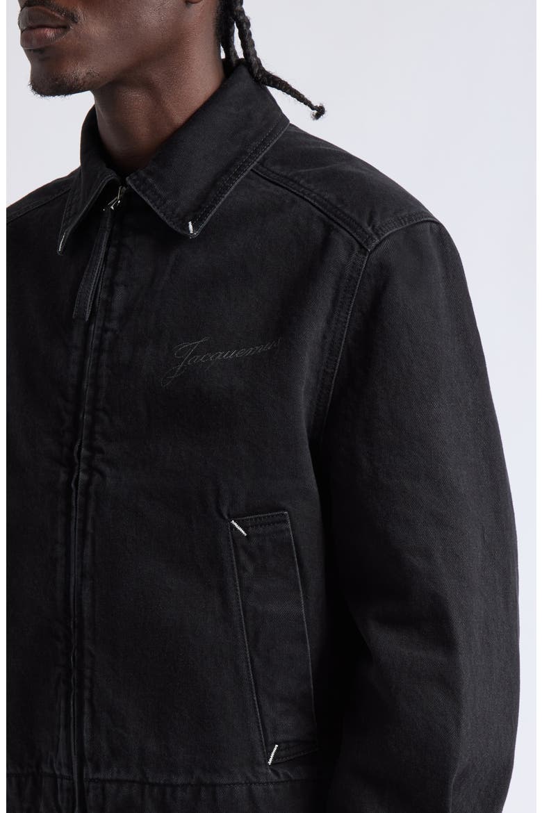 La Veste De-Nimes Canevas Jacket, Alternate, color, BLACK