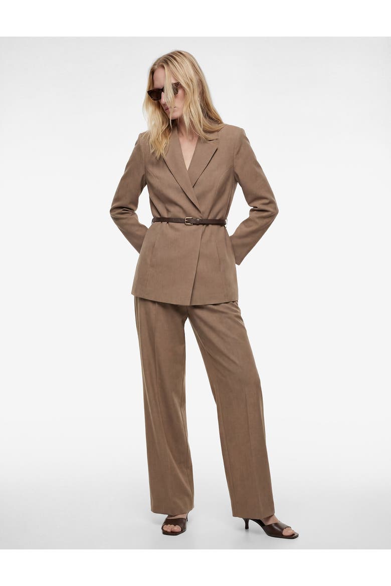 Wide Leg High Rise Trousers with Pocket Detail, Alternate, color, MINK