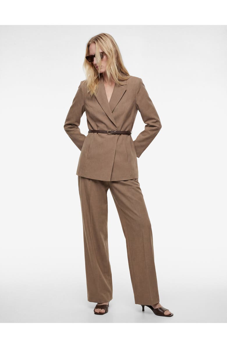 Koton Wide Leg High Rise Trousers with Pocket Detail, Alternate, color, Mink