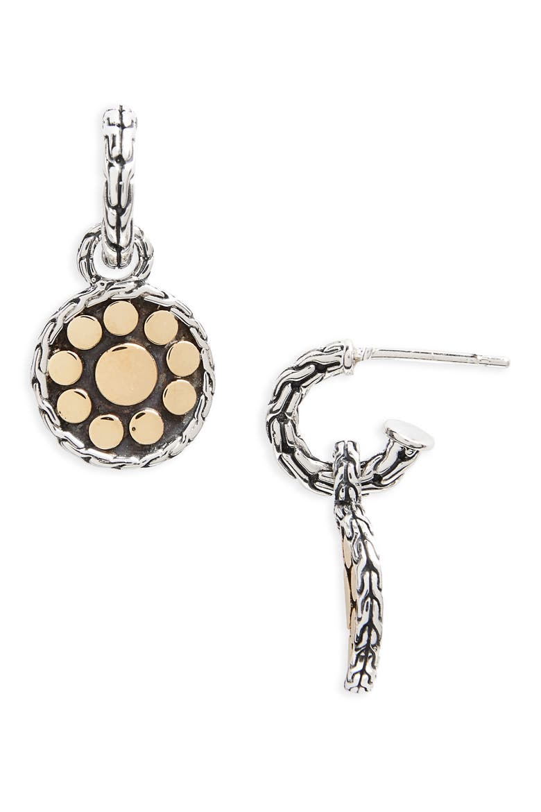 'Dot' Drop Earrings, Main, color, STERLING SILVER