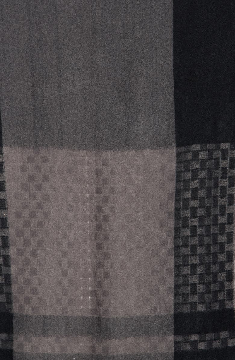 Vince Camuto Textured Colorblock Scarf, Alternate, color, Black Grey