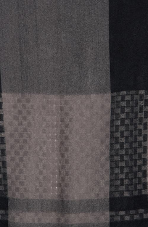 Vince Camuto Textured Colorblock Scarf In Gray