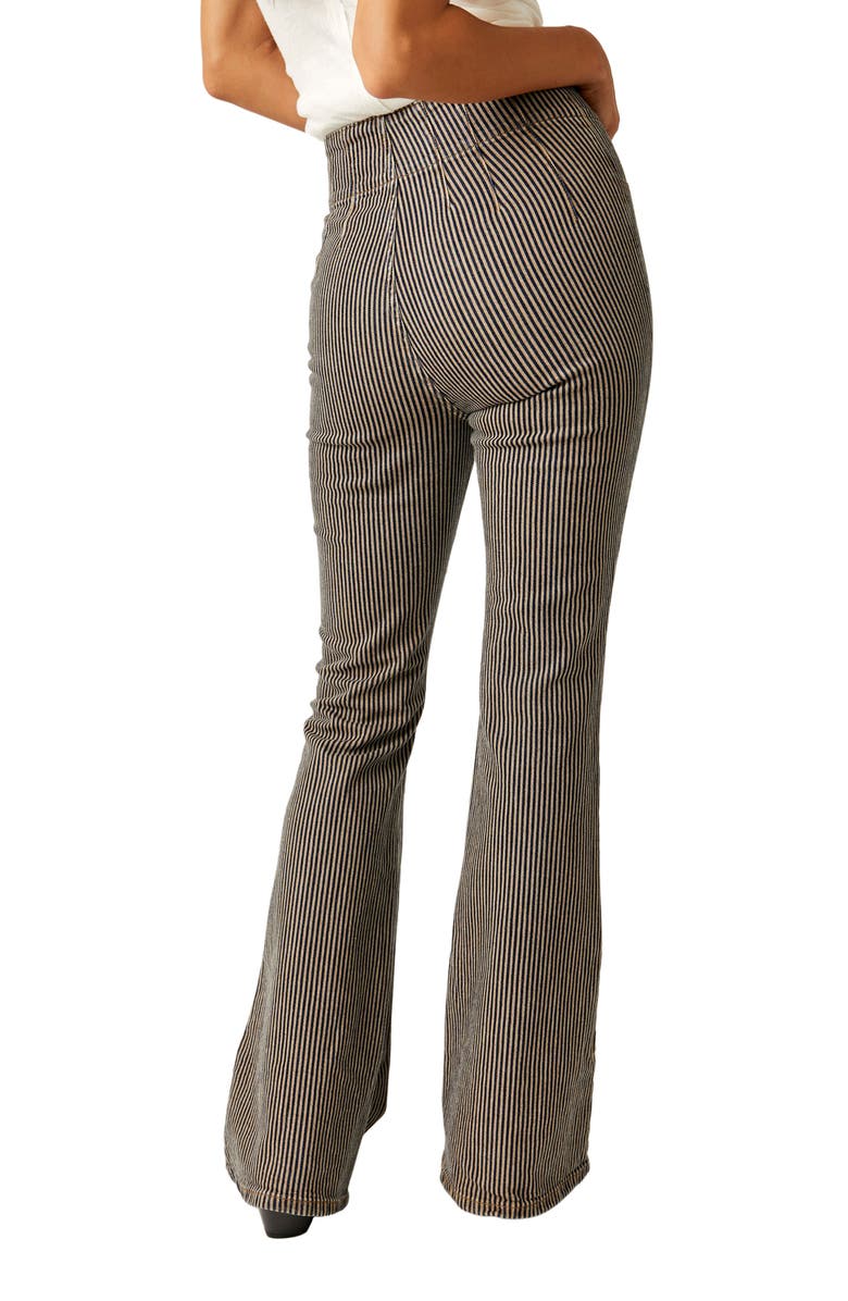 Free People Jayde Railroad High Waist Flare Jeans, Alternate, color, 