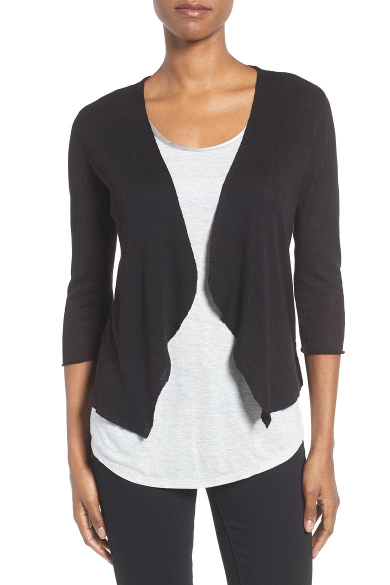 Open Blazer Cardigan, Main, color, BLACK ONYX