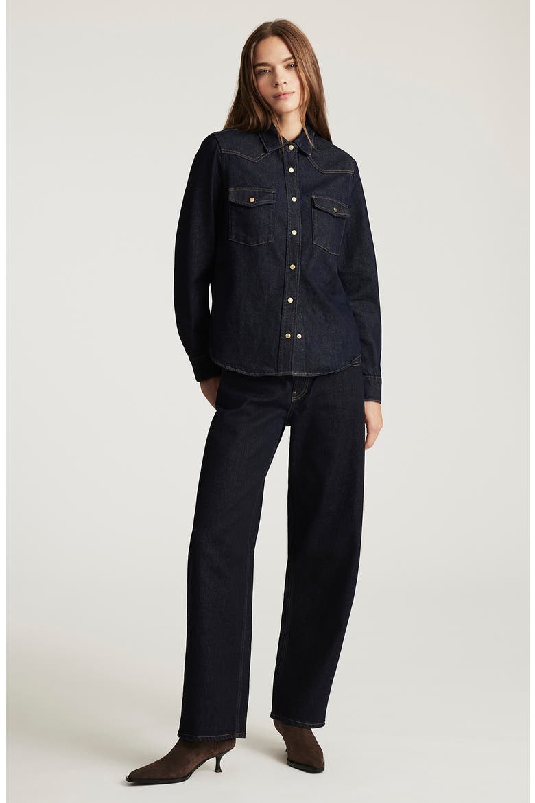 Angela Classic Denim Shirt, Alternate, color, RINSE CLASSIC DENIM