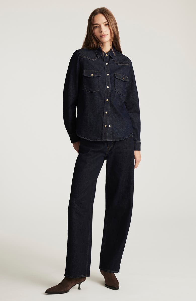 Mavi Jeans Angela Classic Denim Shirt, Alternate, color, Rinse Classic Denim