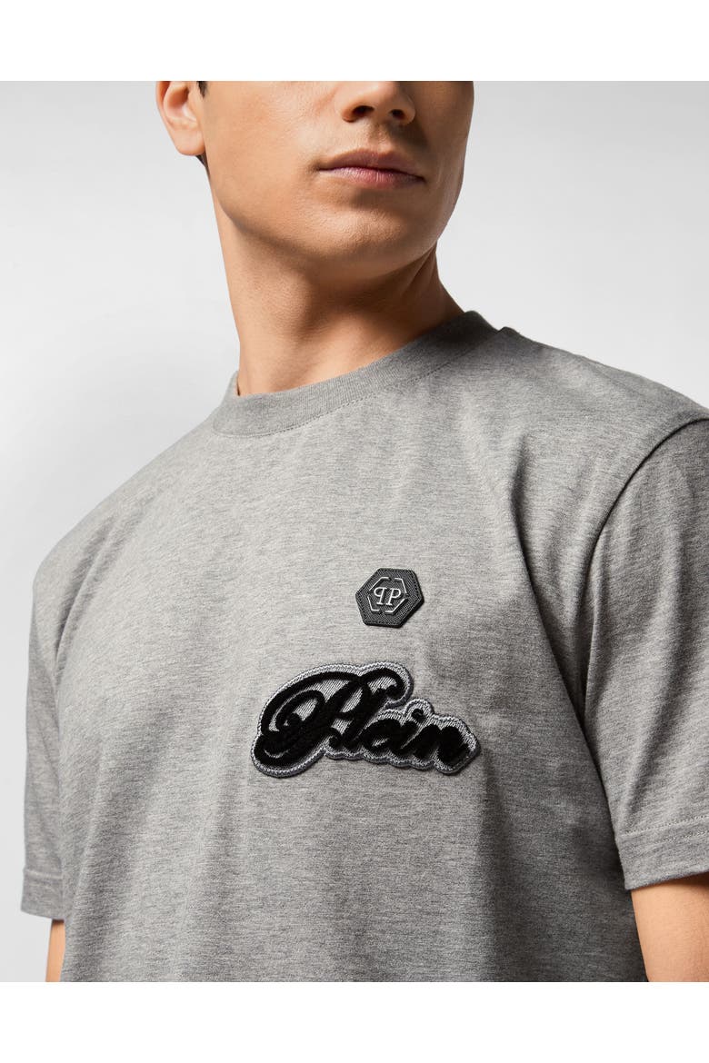 T-Shirt Round Neck Ss Signature Men, Alternate, color, grey