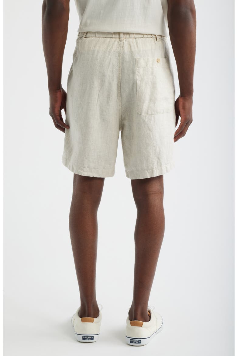 Pull-On Linen Shorts, Alternate, color, BLEACHED