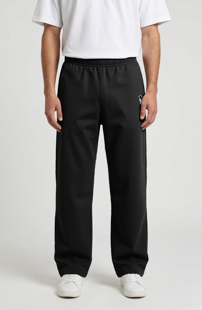 Dalix Astronaut Midweight Fleece Relaxed Track Pants, Alternate, color, Black