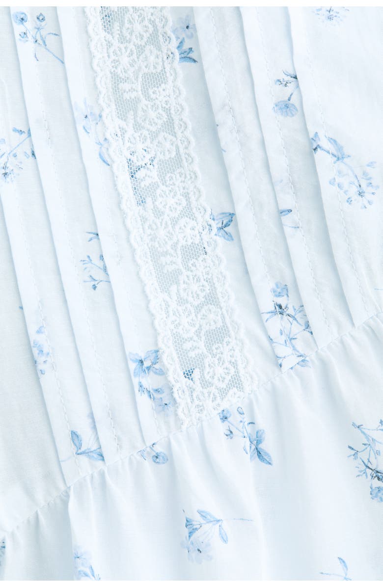 H&M Lace-inset blouse, Alternate, color, Light Blue/Floral